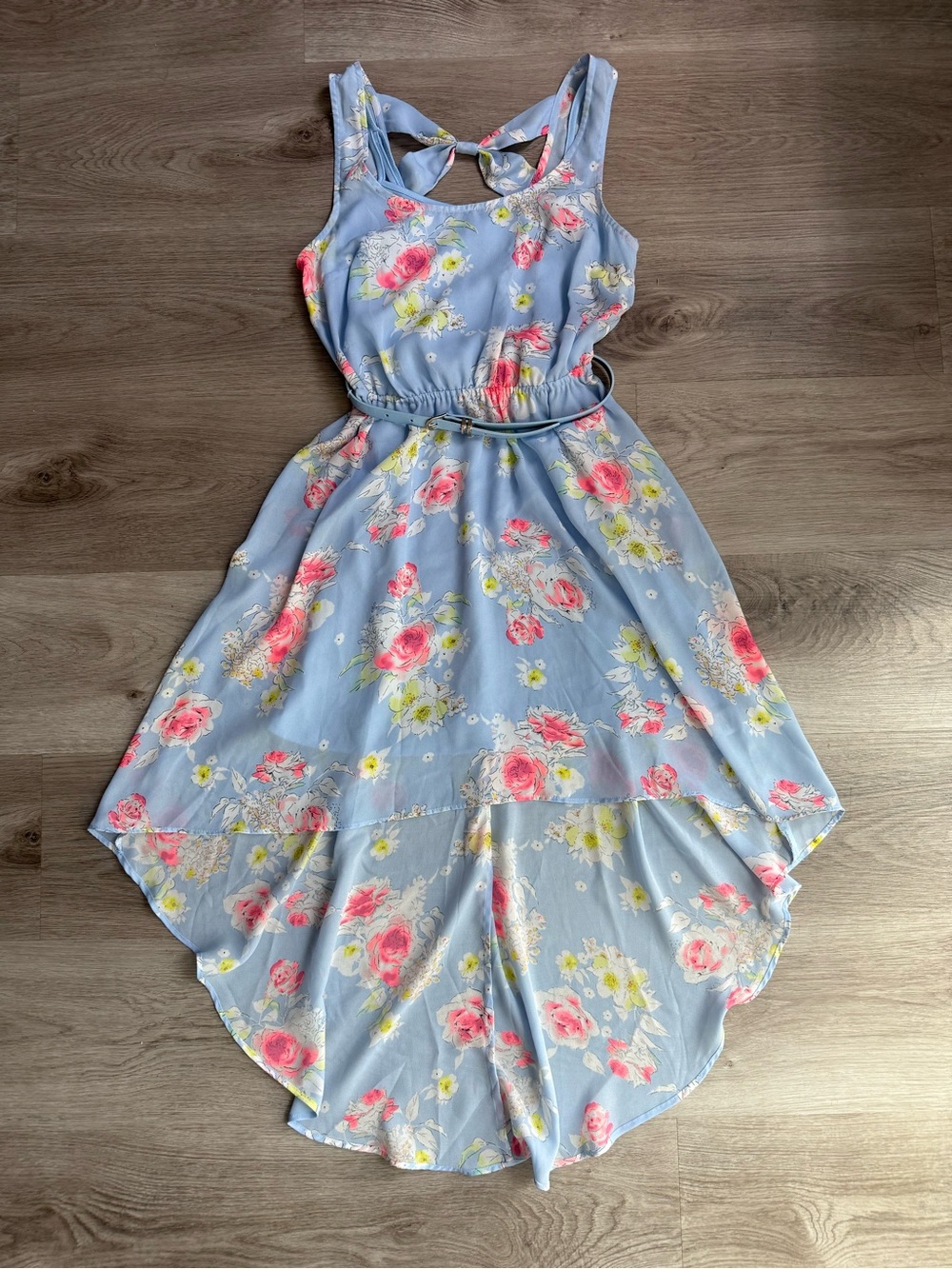 Candie’s Blue Floral High Low Dress XS